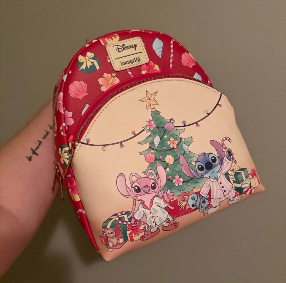 NWT stitch lounge fly backpack, Christmas edition